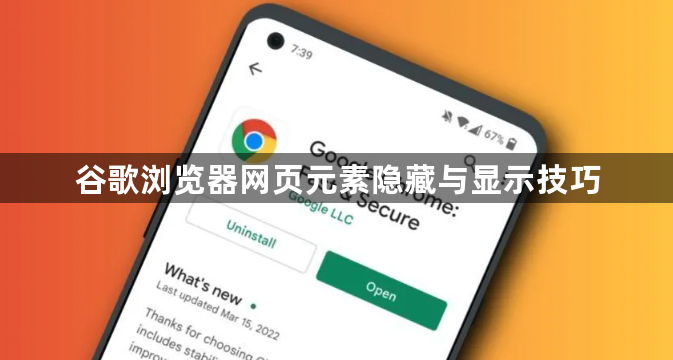 谷歌浏览器网页元素隐藏与显示技巧1