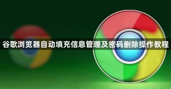谷歌浏览器自动填充信息管理及密码删除操作教程1